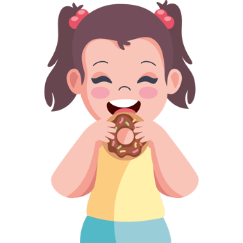 kid eating sweet donut png