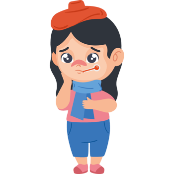 kid sick with fever png