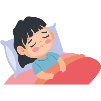 kid sick in a bed png
