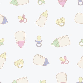 Baby Bottle Pacifier Seamless Pattern illustration Design vector