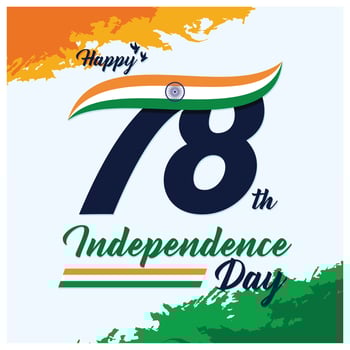 India's 78th independence anniversary. Indian flag with Ashoka Chakra. Independence Day India concept. vector