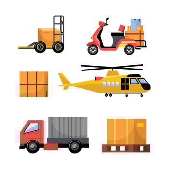 Set of Logistics Illustration for Shipping and Transportation Design vector