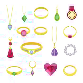 Hand Drawn Jewelry Illustration. Elegant Accessories Collection for Fashion and Design vector
