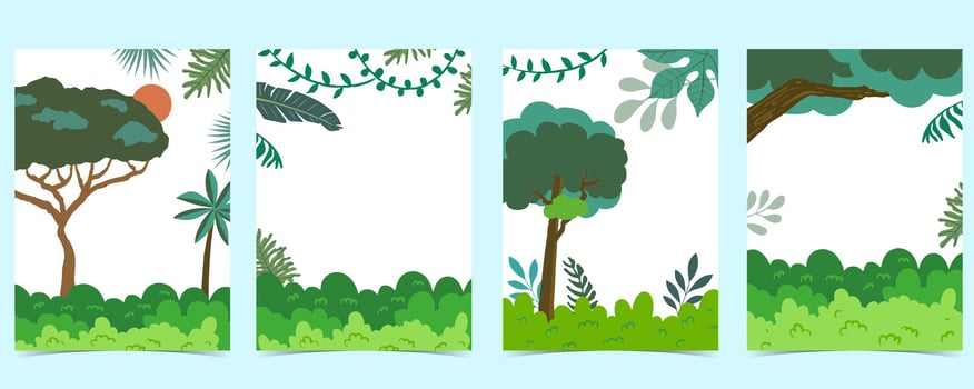 jungle landscape background for kid safari design vector