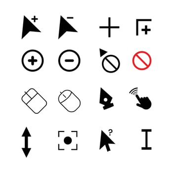 Clicking mouse cursors, computer finger pointers vector
