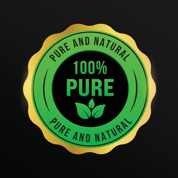100 pure and natural golden colour illustration vector