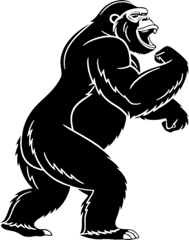 Unique Black Stencil Gorilla Clipart for Crafting Ideas. . png