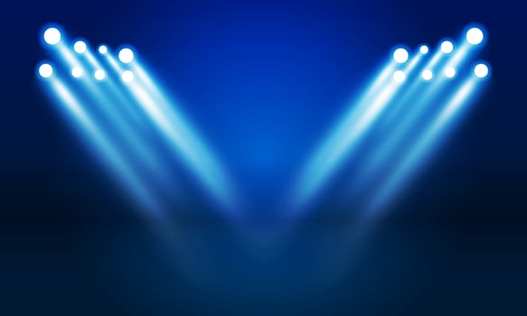 Arena field with bright stadium lights vector