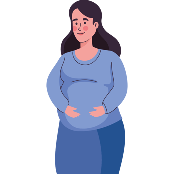 months pregnant woman side view png
