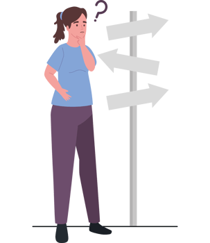 person choosing direction thinking png