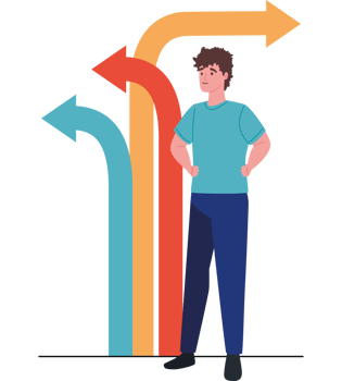 person choosing direction solution png
