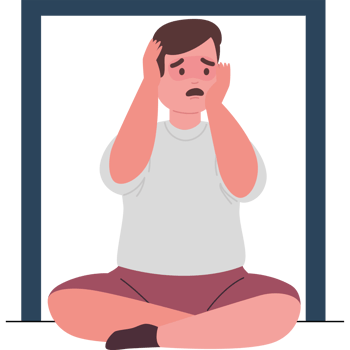 scared man suffering claustrophobia depressed png