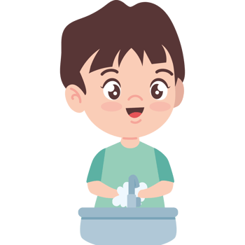 boy washing hands and foam png