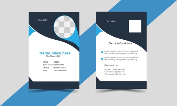 student and teacher id card design vector