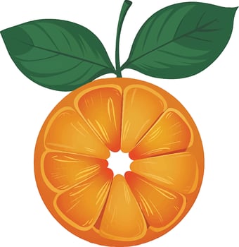 Simple Orange with Leaves Art vector