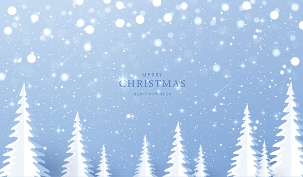 Christmas background, beautiful landscape with snow covered fir trees and snow. Merry Christmas and happy New Year greeting blue sky background. design. vector