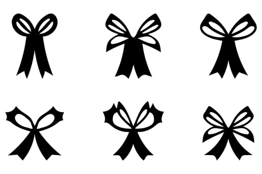 Simple Christmas Ribbon Illustration set design vector