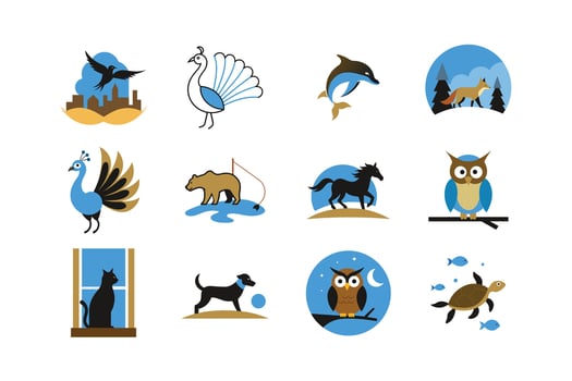 animals and nature activities outline vector