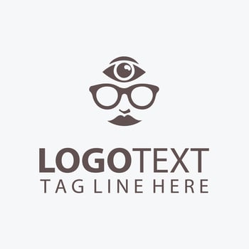 Eye Glass Man Visionary Logo vector