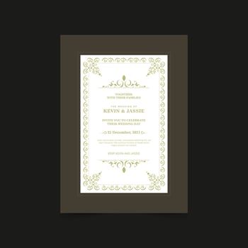 Art wedding invitation with pattern motif vector