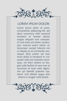 Calligraphic square ornament frame lines vector