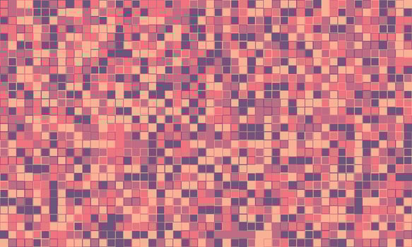 Symmetrical cube grid with vibrant, ornate colors. A beautiful geometric pattern suited for posters, fabric, or material design with a modern, textured appeal. vector