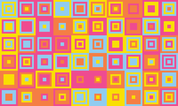 Minimalist grid design with ornate details and bright colours. Perfect for textile, cover art, or background use, adding structured beauty to projects. vector