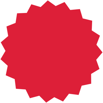 Red sale label. Star shape background. png