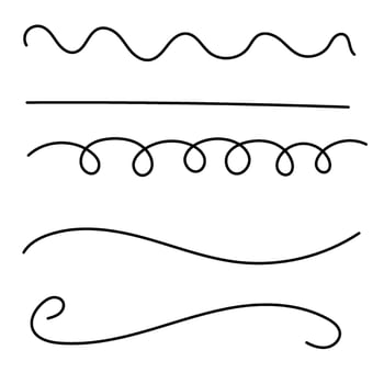 Doodle drawing line set vector