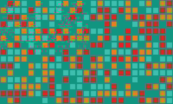Geometric grid pattern with textured cubes and bright colours. Great for trendy, minimal designs, fabric prints, or background decor. vector