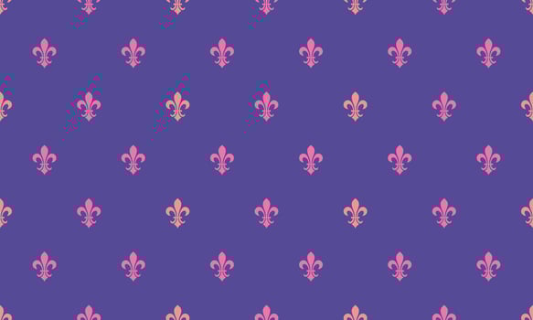 Fleur-de-lis image, royalty queen. Satin material a damask curl. Art quality from cover tile. vector