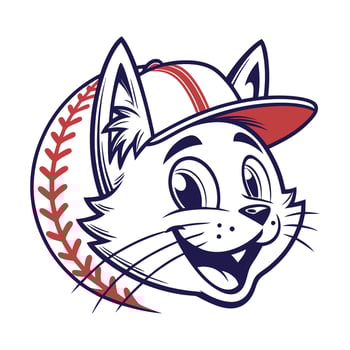 A cartoon cat wearing a baseball cap vector
