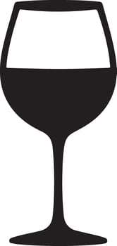 A minimalist silhouette illustration of a glass of wine vector