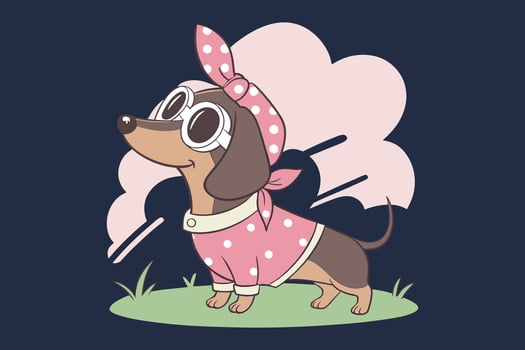 The Dashing Dachshund vector
