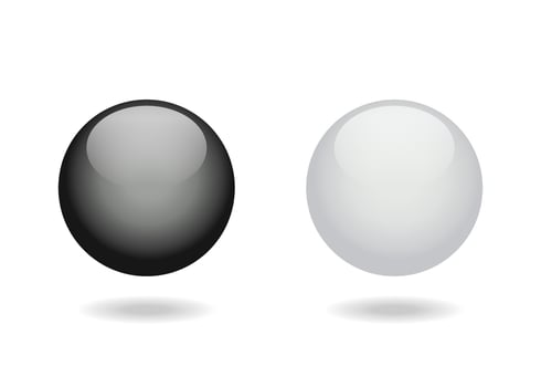 Black and white glossy balls. illustration. vector