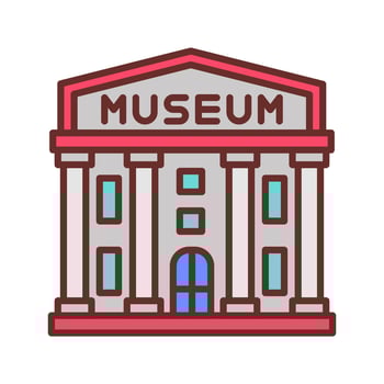 Museum building icon illustration vector