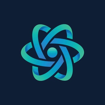 Gradient color Atom structure science sign vector