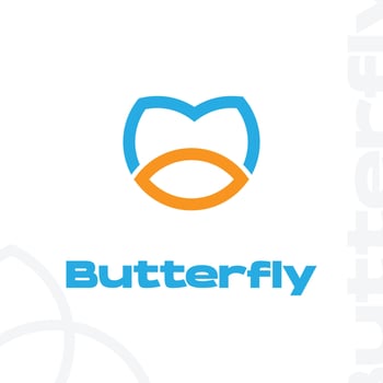 Beautiful butterfly wing logo design vector