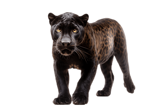 Black Jaguar with Subtle Rosette Pattern Transparent Background png