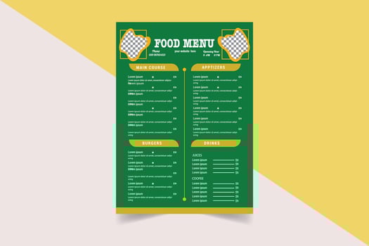 Unique and creative food menu design vector