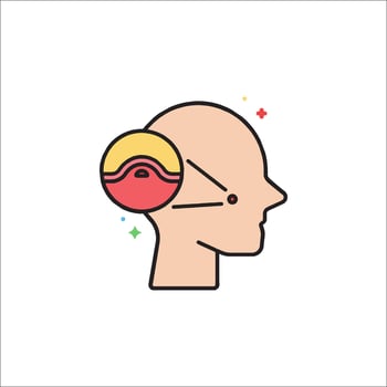 A person's head with a ball in the middle vector