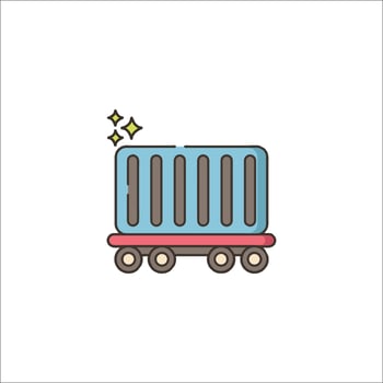 A train icon with stars on it vector