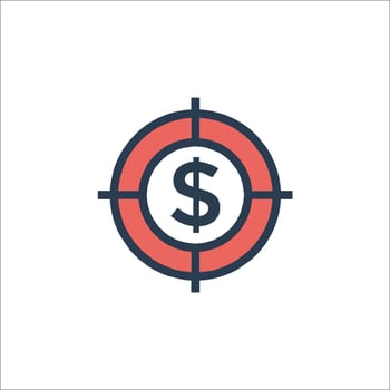 A target with a dollar sign in the center vector