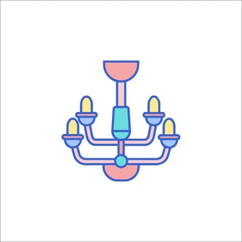 A chandelier with four lights on it vector