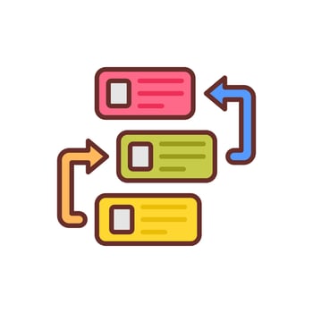 A colorful icon with arrows pointing to different directions vector