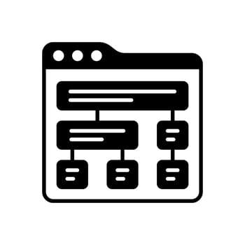 Sitemap Glyph Icon, illustration vector