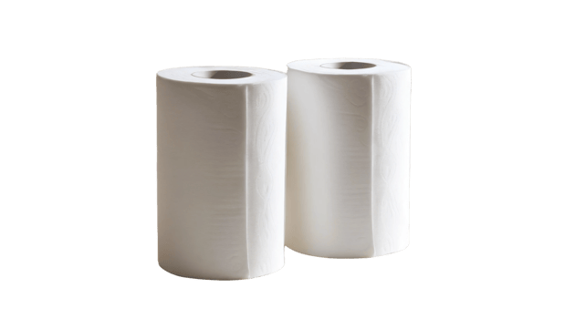 Two rolls of toilet paper isolated on transparent background png