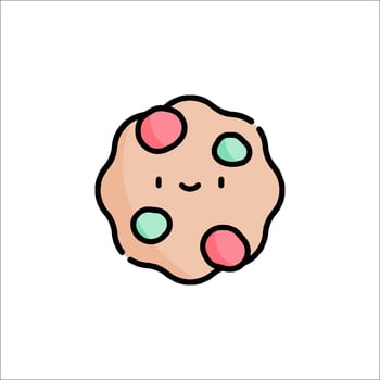 A cute cookie with a smiley face on it vector