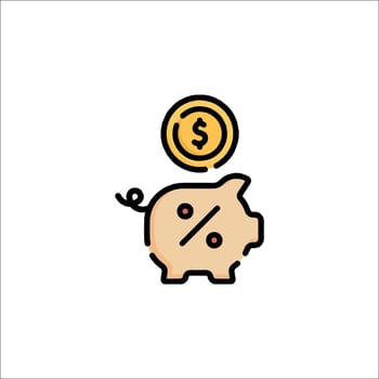 Piggy bank icon with a dollar sign vector