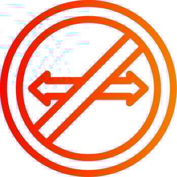 No Turn Colorful Icon vector